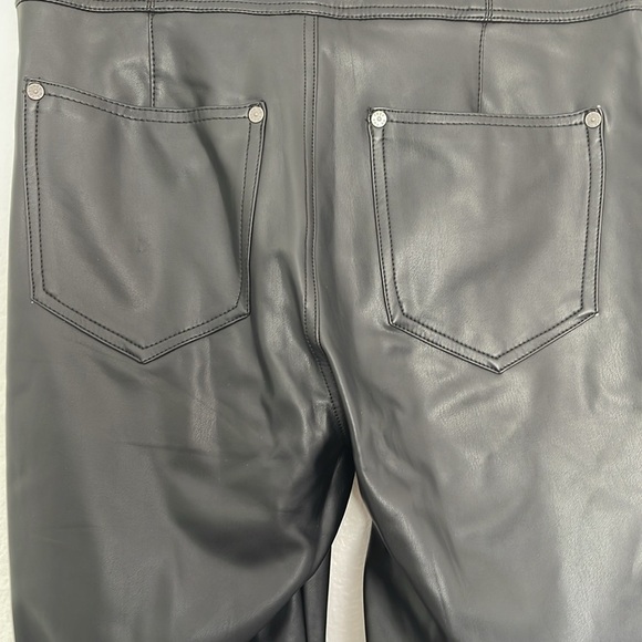 We The Free Faux Leather Crvy Lace Up Black Stretch Skinny Pants Size 28 - Picture 6 of 7